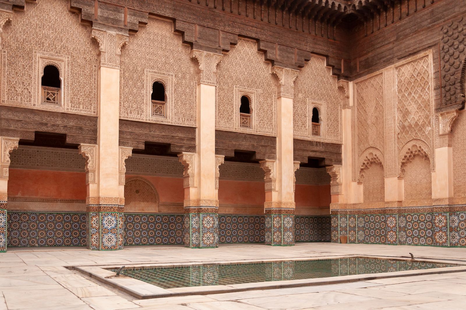 Courtyard of a historic Marrakech madrasa