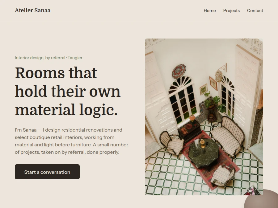 Atelier Sanaa homepage thumbnail