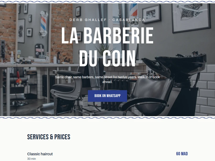 La Barberie du Coin homepage thumbnail