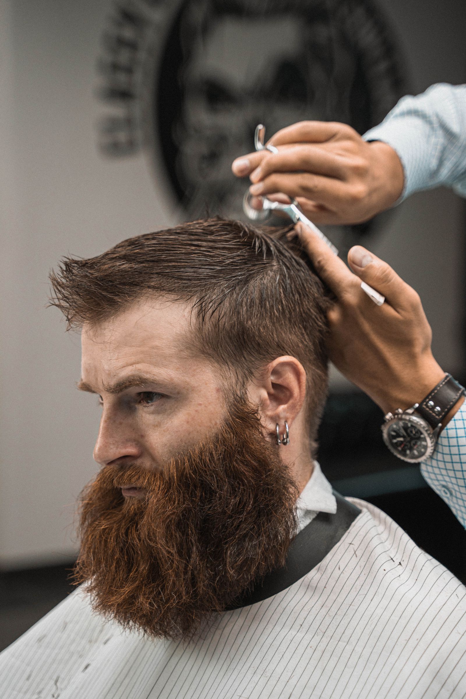 Bearded man in the barber shop