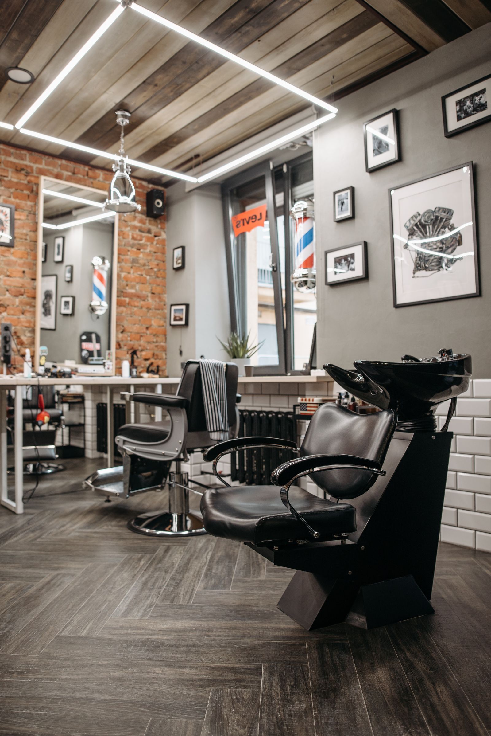 Interior of a barber shop